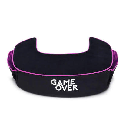 A gaming pillow with the words "GAME OVER" written on it.