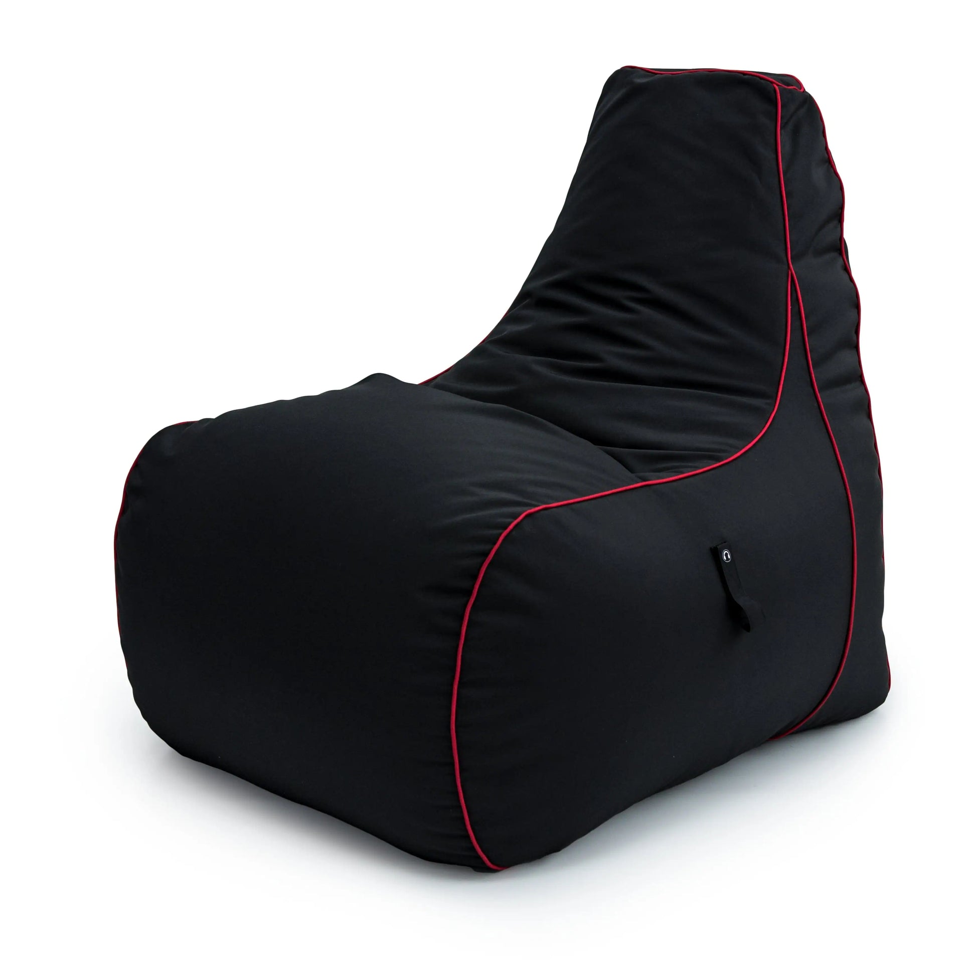 Bean bag cover with red stitching